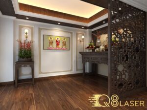 Cắt cnc vách ngăn phòng thờ