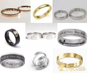 Khắc nhẫn cưới vàng bạc inox bằng laser