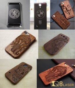 Khắc laser lên thân vỏ ốp lưng bao da điện thoại
